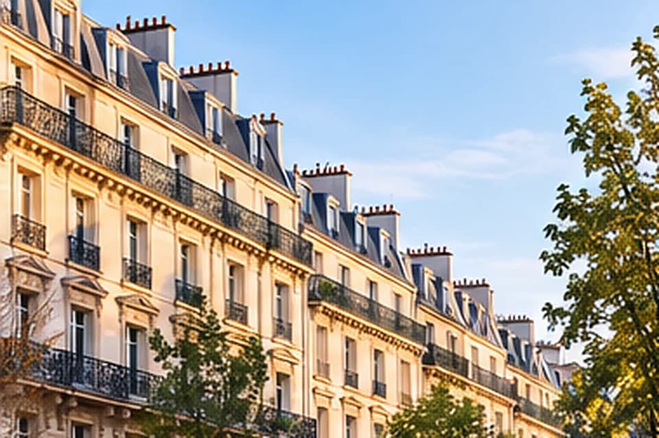 Architecture haussmannienne parisienne au lever du jour